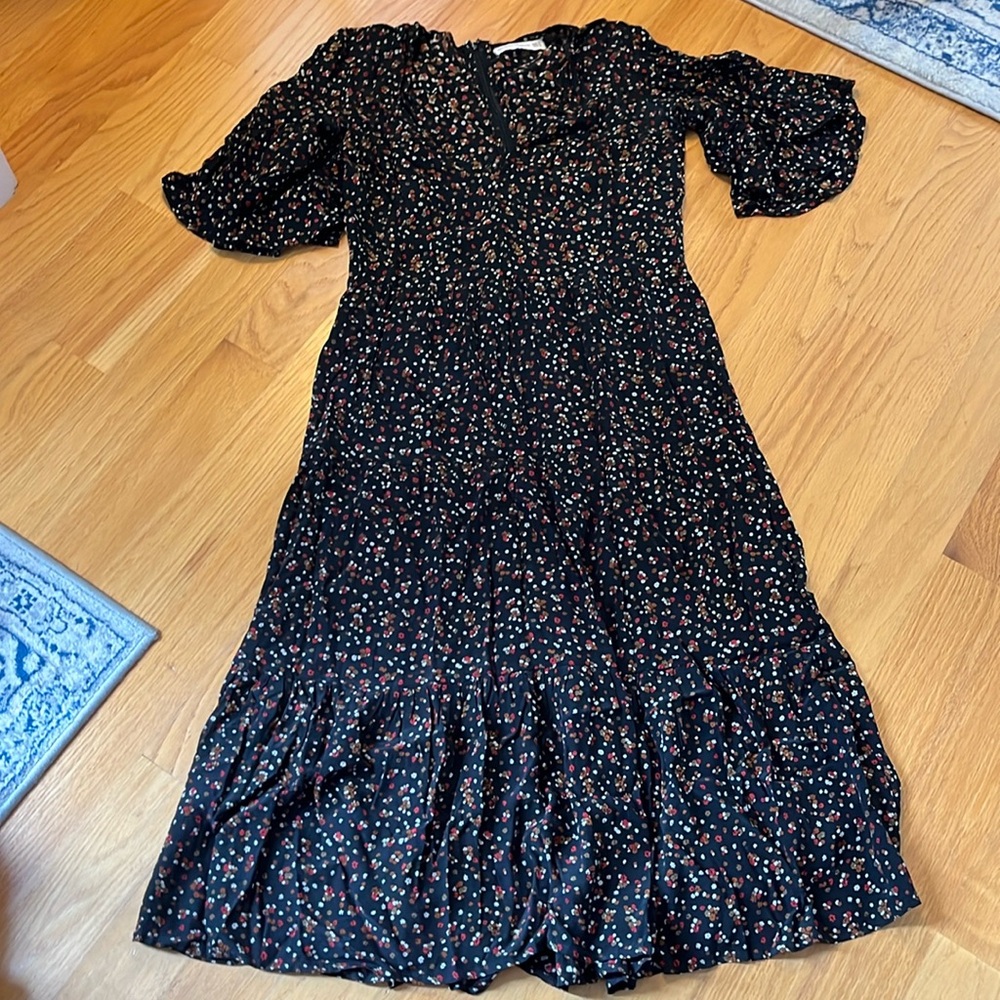 Faithfull The Brand Dress “Melia” MIDI Ruffle Size 6